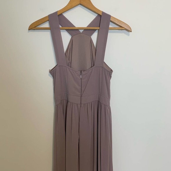 Lulus Womens Lulus Air of Romance Taupe Maxi Dress Medium Bridesmaid - Picture 12 of 16